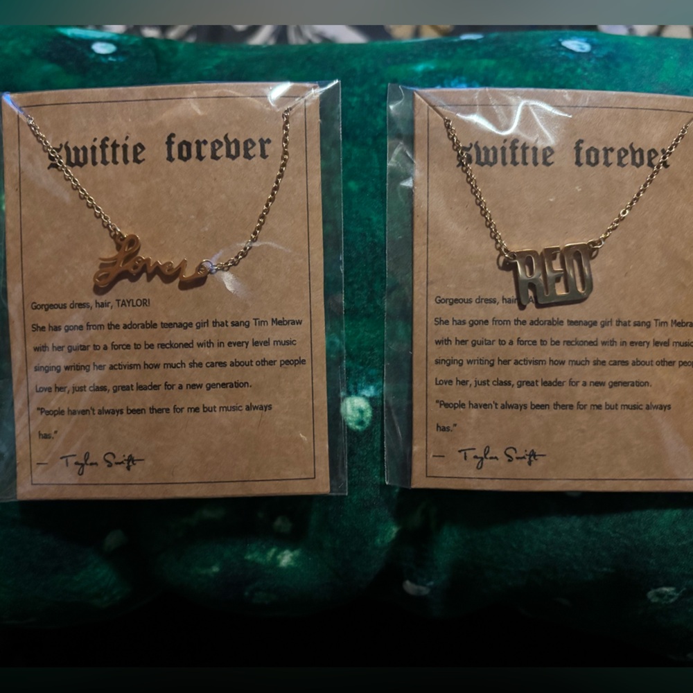 Taylor swift fans! Gold 'Lover' and 'Red' Necklaces